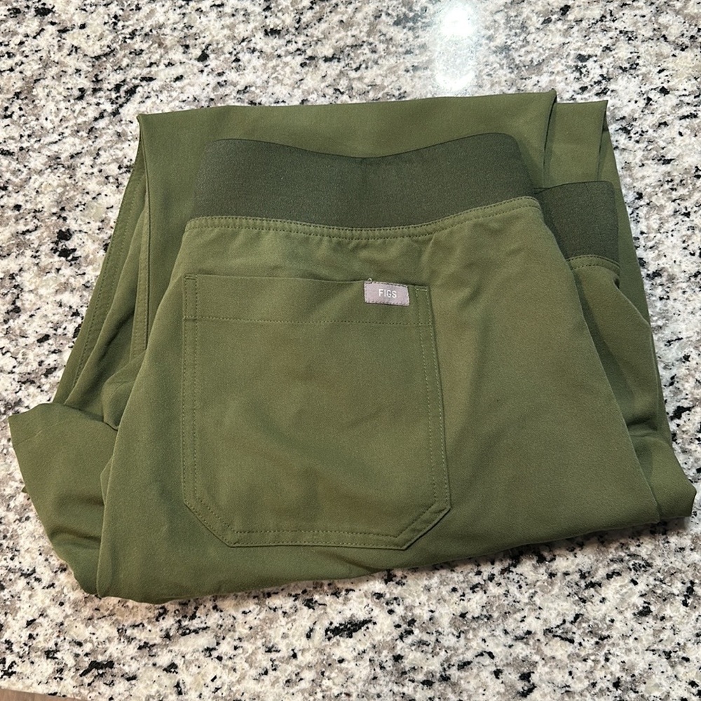 FIGS Basic Livingston Scrub Pants XL Olive Green